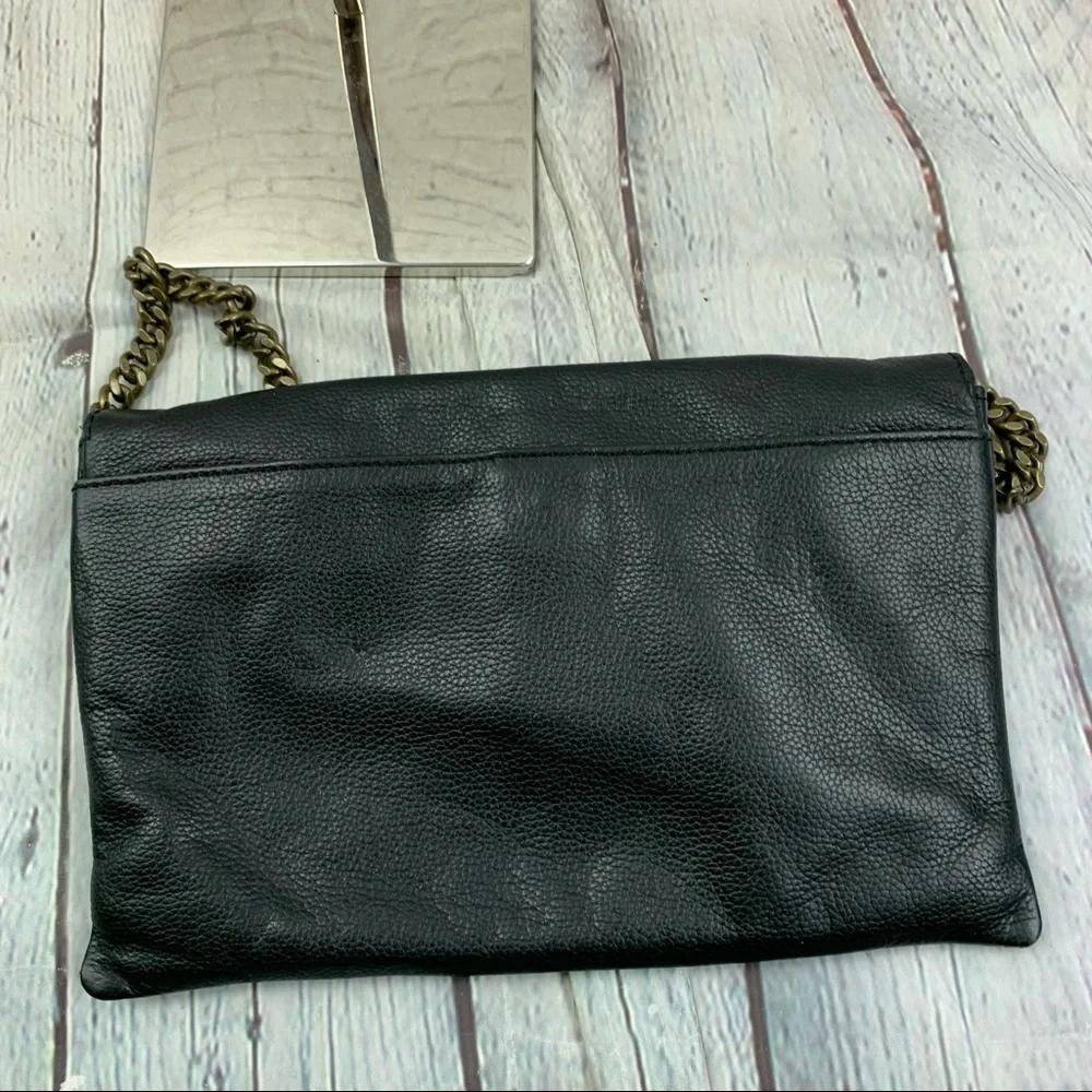 J. Crew Leather Envelope Chain Strap Clutch